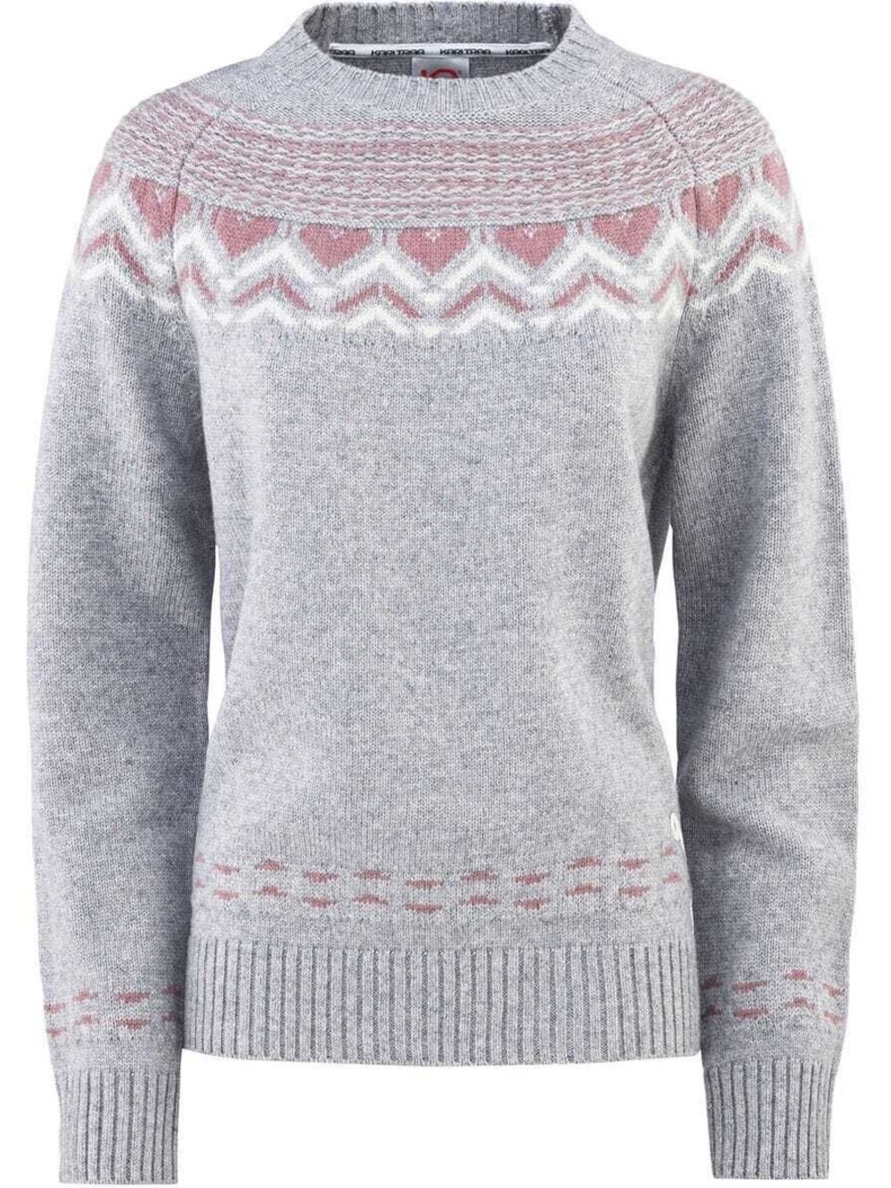 Kari Traa Sundve Fair Isle Knit Wool Blend Sweater gray pink size small - Picture 3 of 7